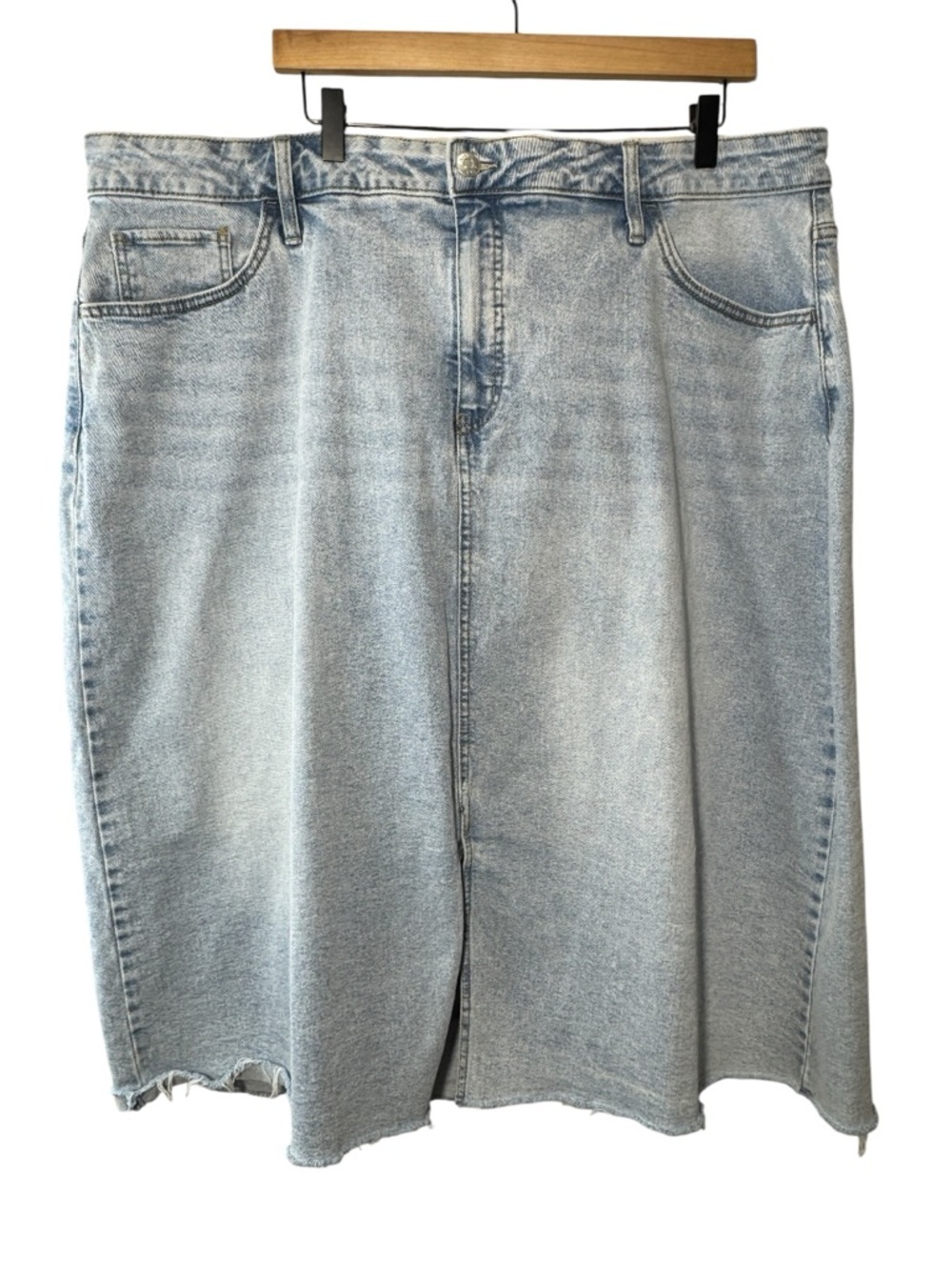 Ava & Viv Cotton Denim Aline Skirt Raw Hem Size 22